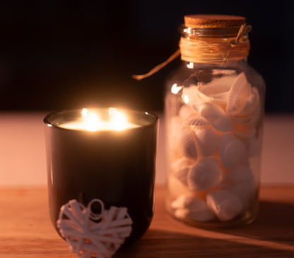 2 piece set handmade soy wax candle (10oz glass jar)